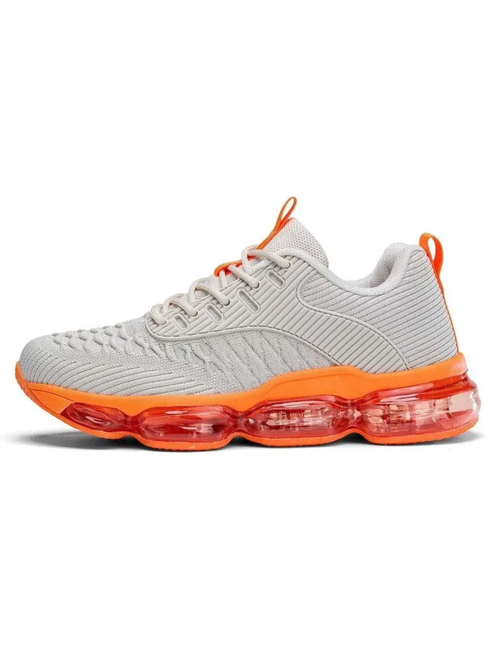 🆕Women's Beige Orange Walking Running Shoes Air Cushion Breathable Sneakers